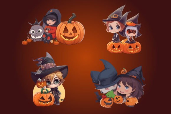 Charming Baby Cartoon for Halloween Embroidery