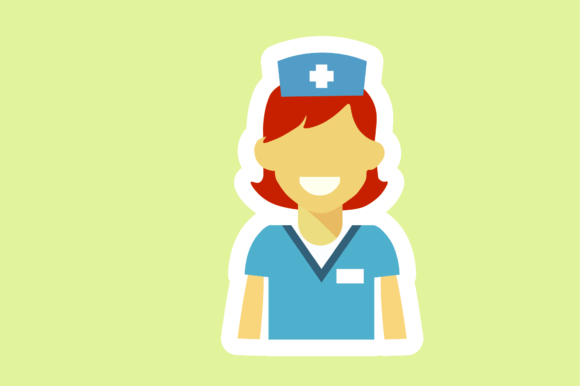 Female Nurse Professional Job Sticker