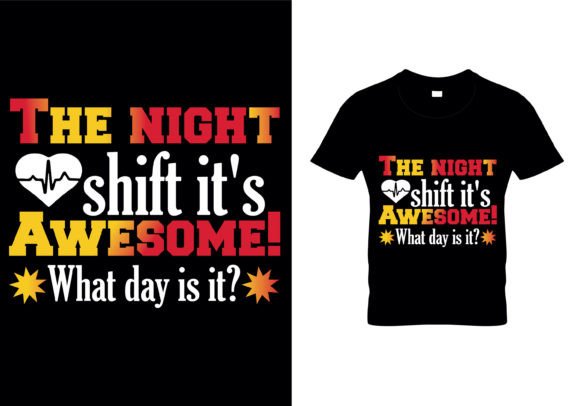 Night Shift Embroidery: A Unique Nurse T-Shirt Design