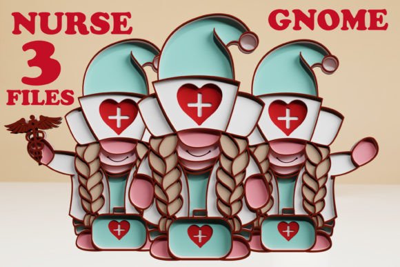 Nurse Gnome Multilayered PaperCut Bundle