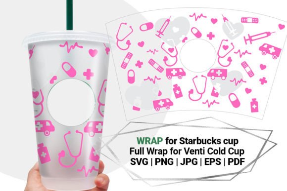 Nurse Medicine Wrap for Starbucks 24 Oz