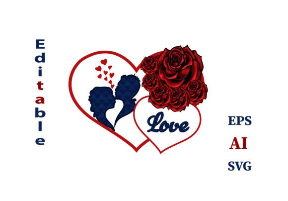 Valentines Day Couple Love: A Charming Embroidery Design